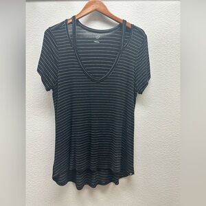 Treasure & Bond Black Striped Women's Top